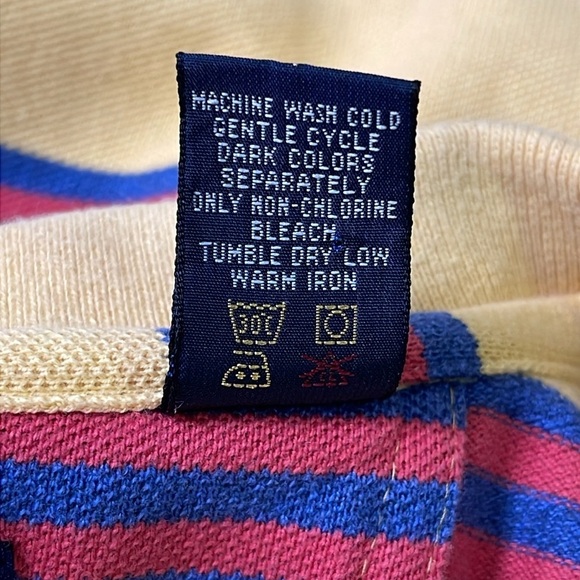 GANT Mens Striped Heavy Washed Polo Shirt Yellow Size XL Preppy - Picture 11 of 11